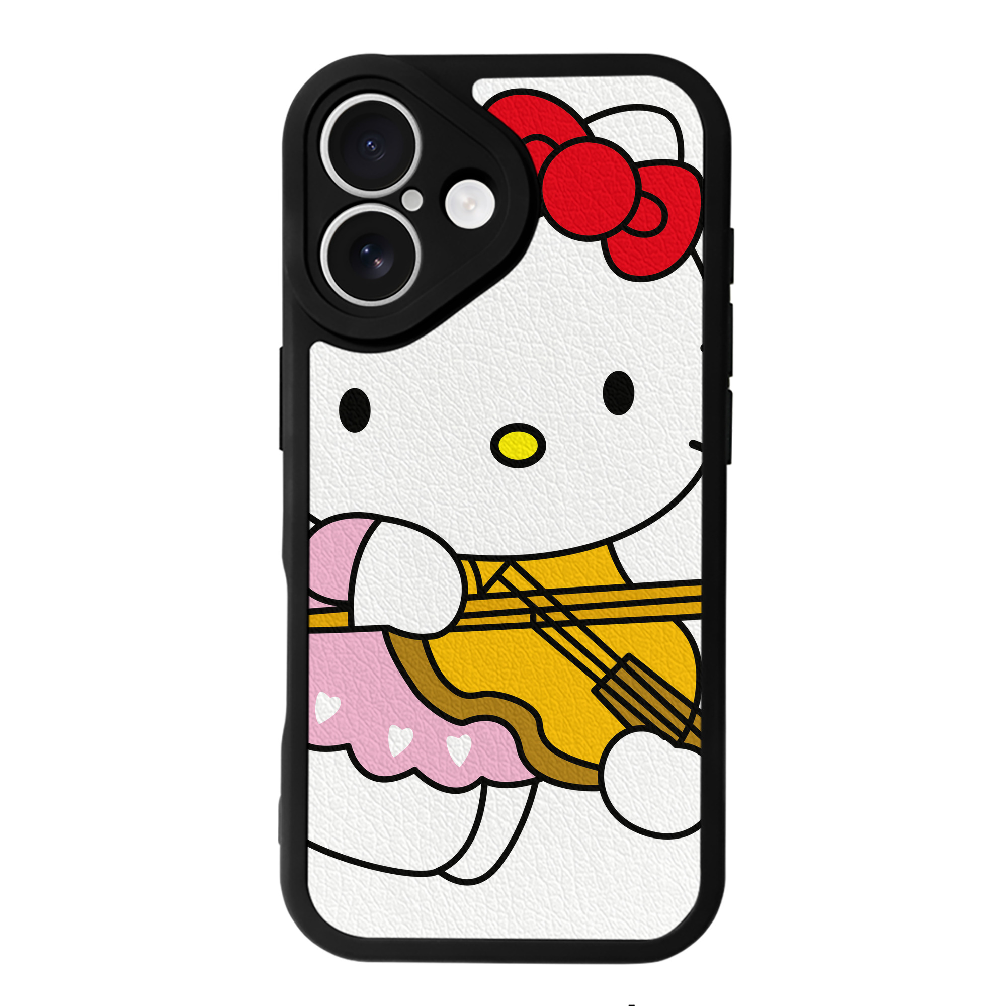（画像用） Hello Kitty ハローキティ 【iPhone 16シリーズ対応】シリコンスマホケース（レザー調） 材質：シリコン